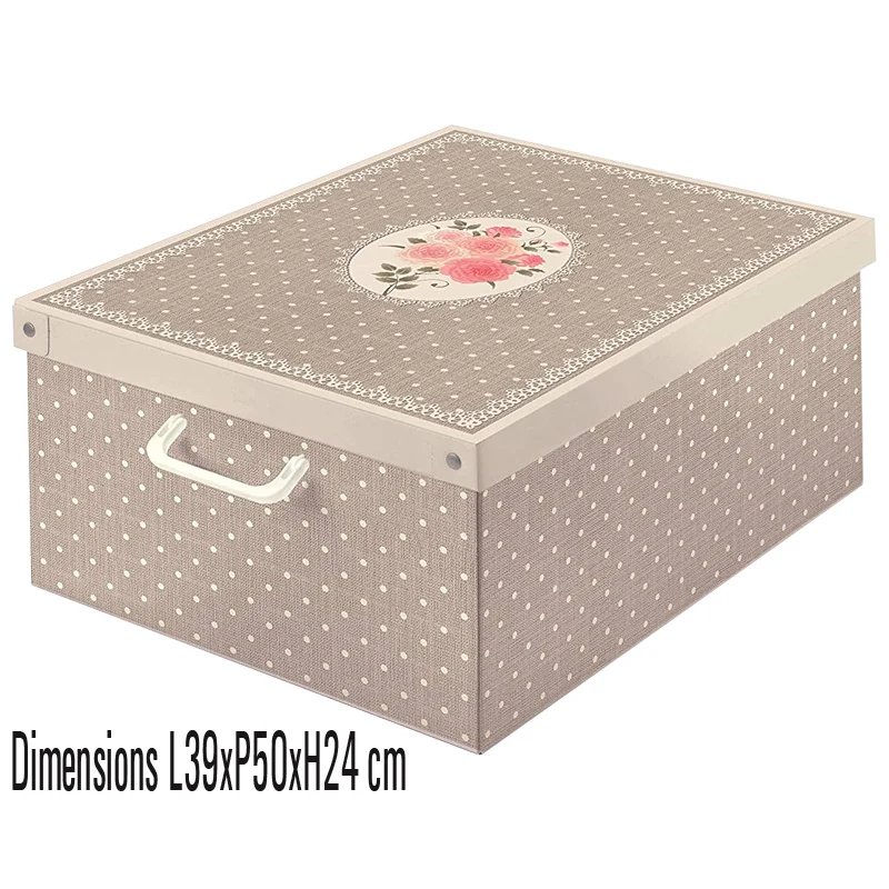 Boite de rangement carton décor Pois