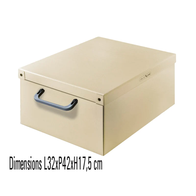 Boite de rangement carton Beige format midi