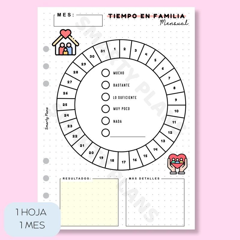 Plantilla Mensual - Tiempo en Familia
