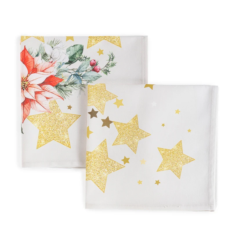 Set 2 Tovaglioli Christmas Natale in Cotone