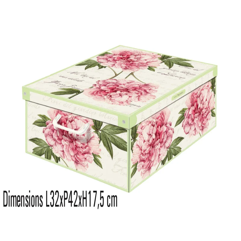 Boite de rangement carton midi decor Peonie
