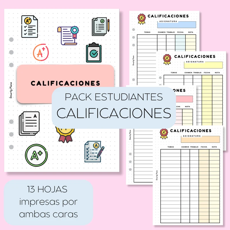 Pack Plantillas Estudiantes - Calificaciones