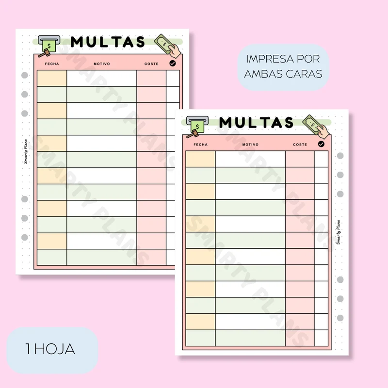 Plantilla Individual Coche - Multas
