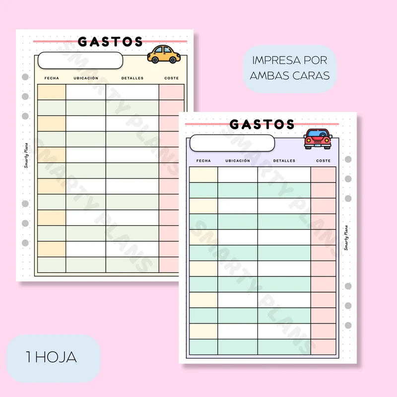 Plantilla Individual Coche - Gastos