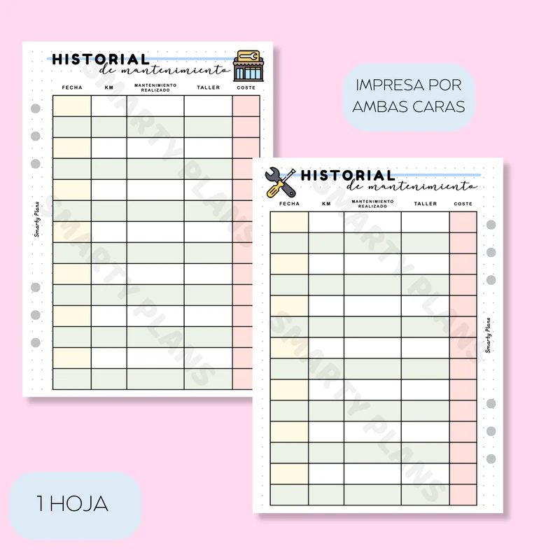 Plantilla Individual Coche - Historial de Mantenimiento General