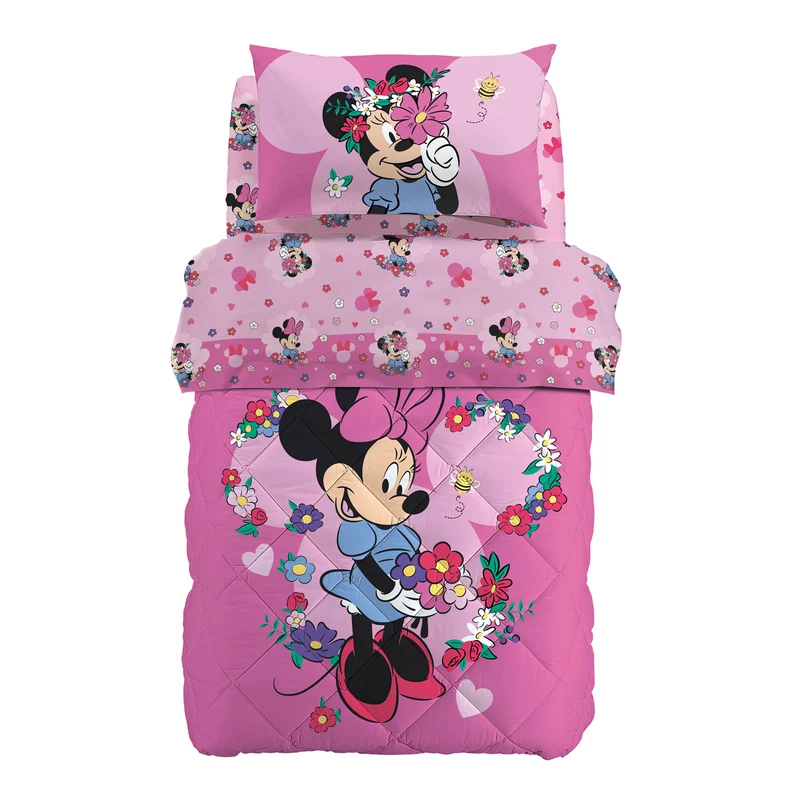 Trapunta Minnie Flower for You in Cotone 300 gr/mq