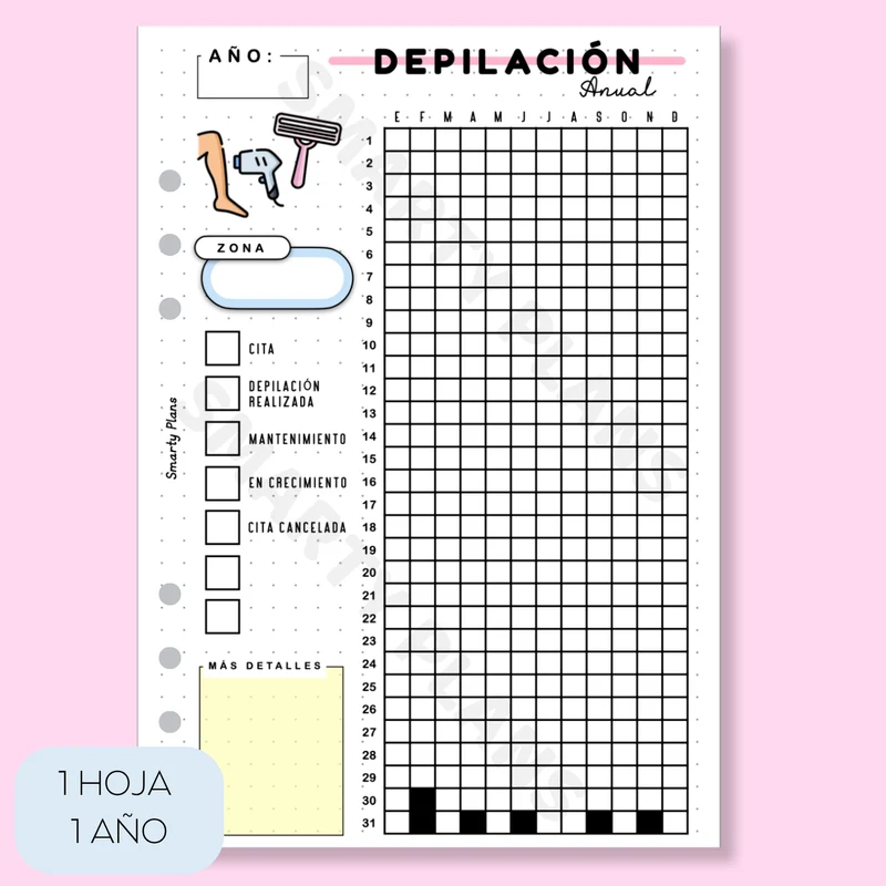 Hoja Anual - Depilación