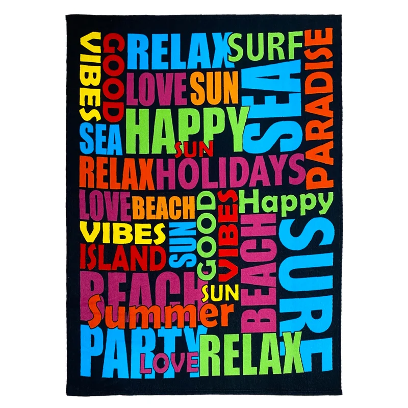 Serviette de plage imprimée microfibre - Walton - 140x170cm - 220g/m² - Taille XL