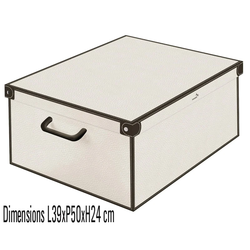 Boite de rangement carton décor mask white