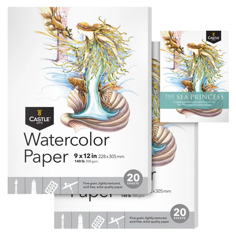 Carnets de croquis aquarelle 40 feuilles 9" x 12"