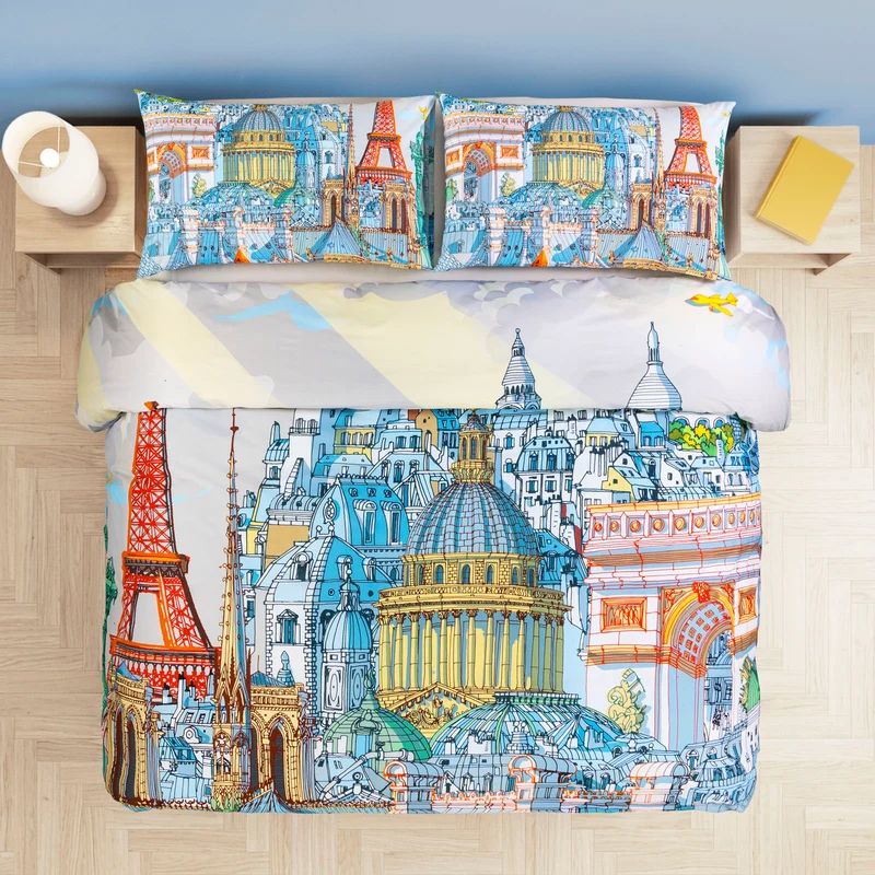 Completo Copripiumino Paris in Cotone