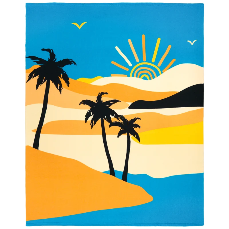 Serviette de plage imprimée microfibre - Sandwood - 140x170cm - 220g/m² - Taille XL