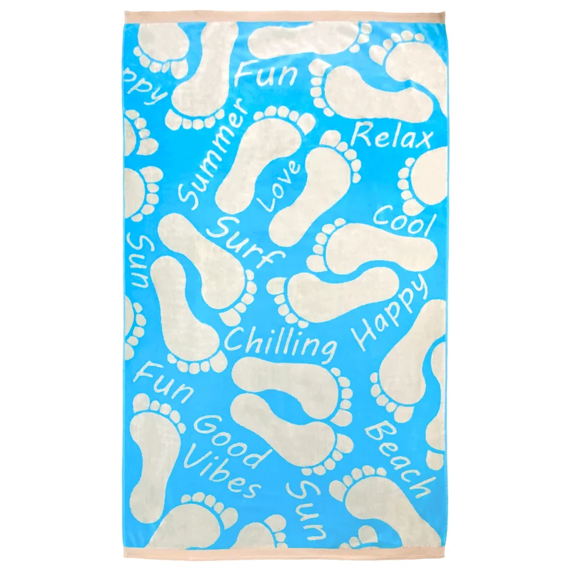 Serviette de plage éponge velours Jacquard - Toledo - 100x175cm - 470g/m² - Taille L