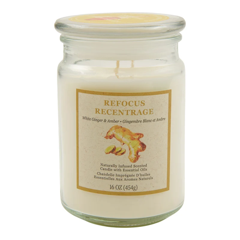 Jar Candle, Ginger & Amber, 16-oz.