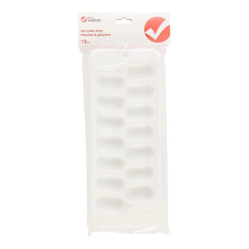 Giant Value Ice Cube Trays, White, 12-in x 5-in.