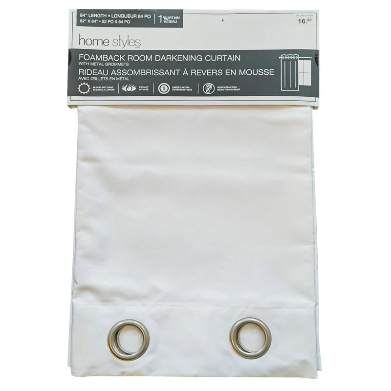 HomeStyles Thermal Foam Back Room Darkening Curtain, 52-in x 84-in.