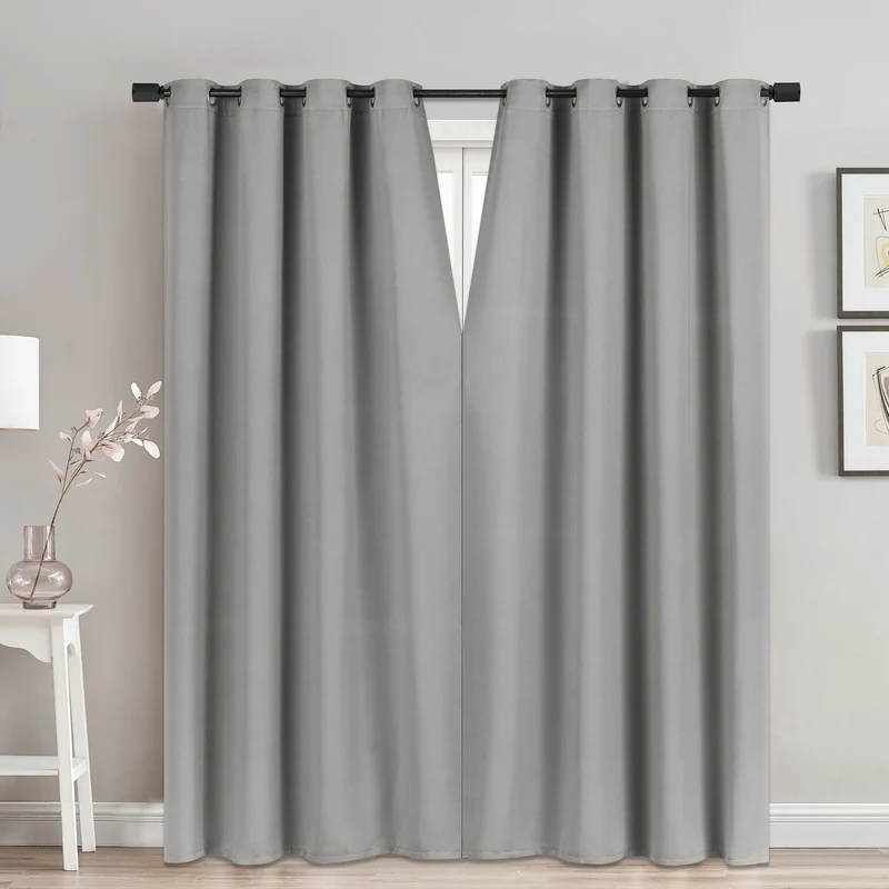 Magnetic Faux Linen Black Out Curtain, 52-in x 84-in.