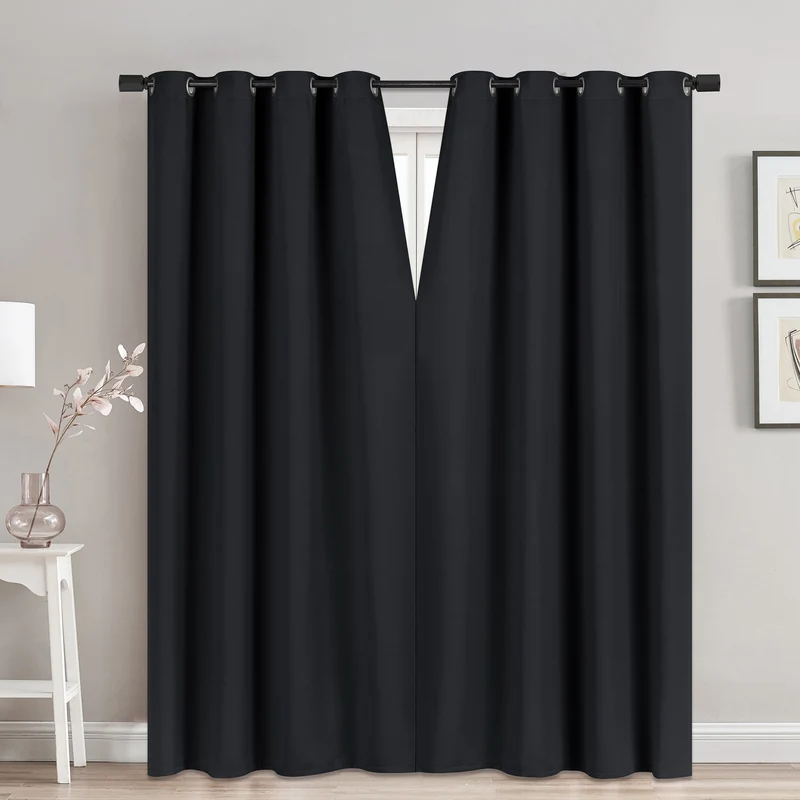 Magnetic Faux Silk Black Out Curtain, 52-in x 84-in.