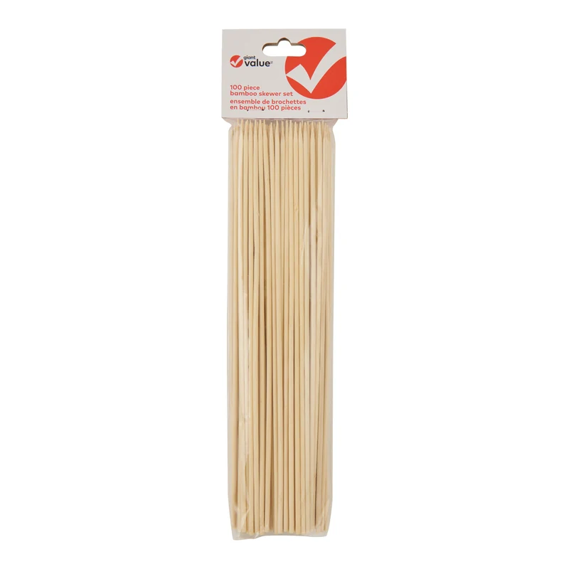 Giant Value Bamboo Skewers, 10-in, 100 Pack