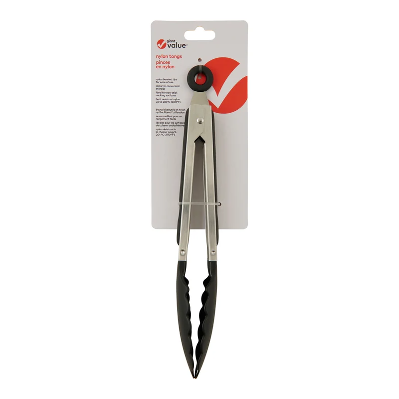 Giant Value Tongs, Black, 9-in.