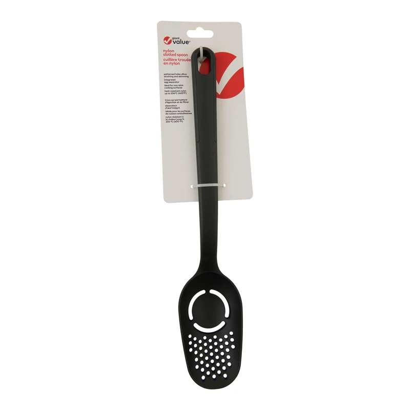 Giant Value Slotted Spoon, Black, 13-in.