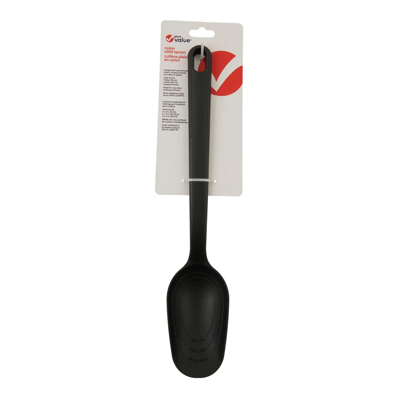 Giant Value Solid Spoon, Black, 13-in.