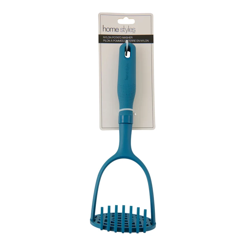 HomeStyles Potato Masher, Blue, 10.5-in.