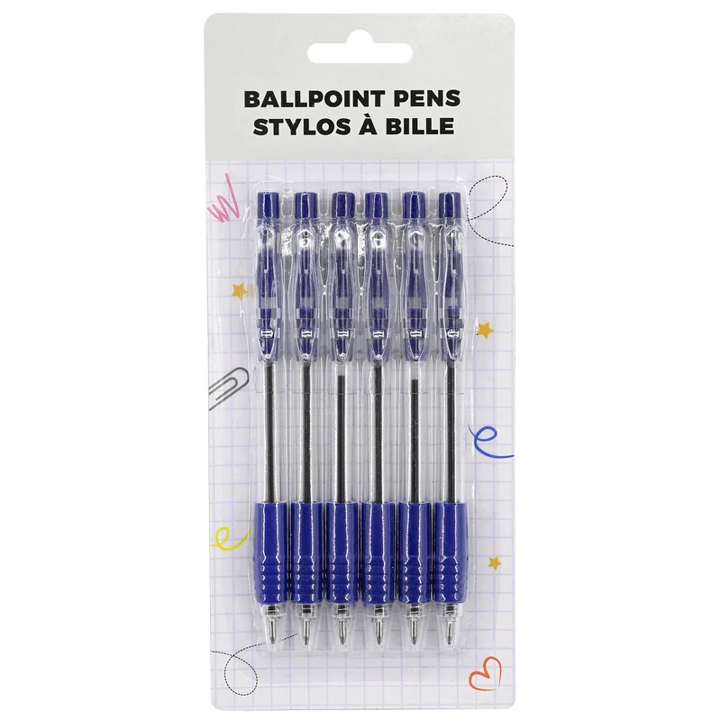 Giant Value Ballpoint Pens, Blue, 6 Pack