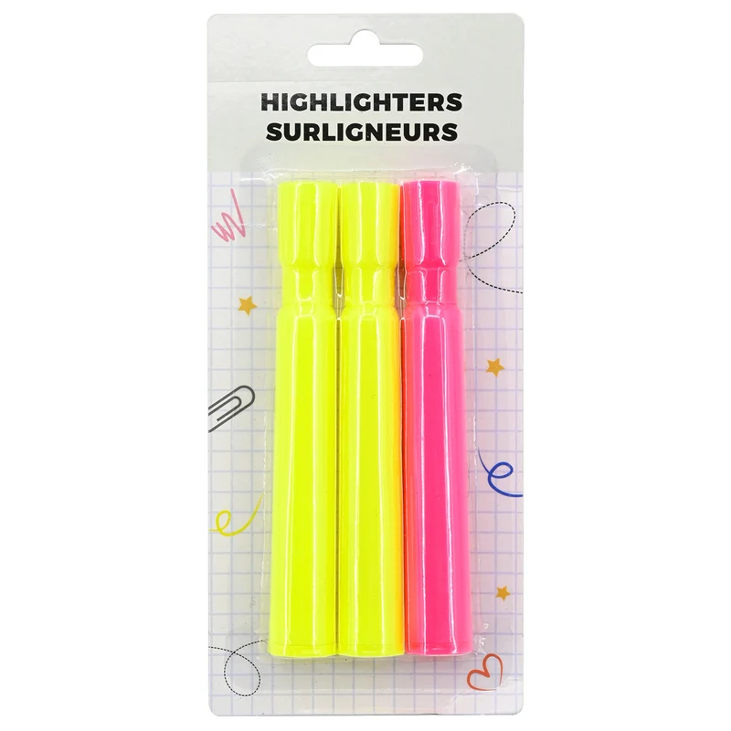 Giant Value Highlighters, 3 Pack