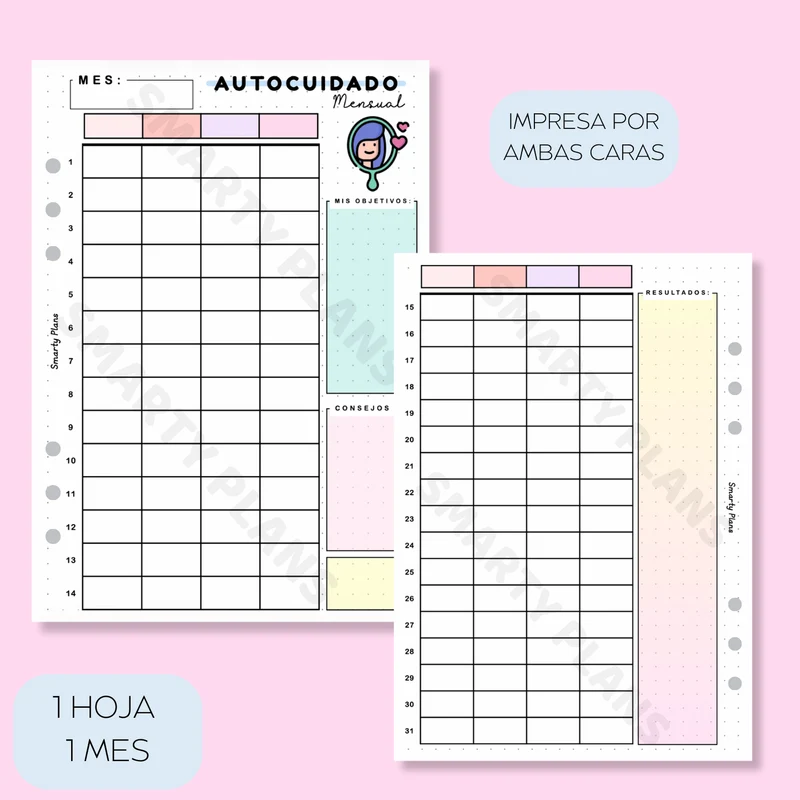 Plantilla Mensual - Autocuidado