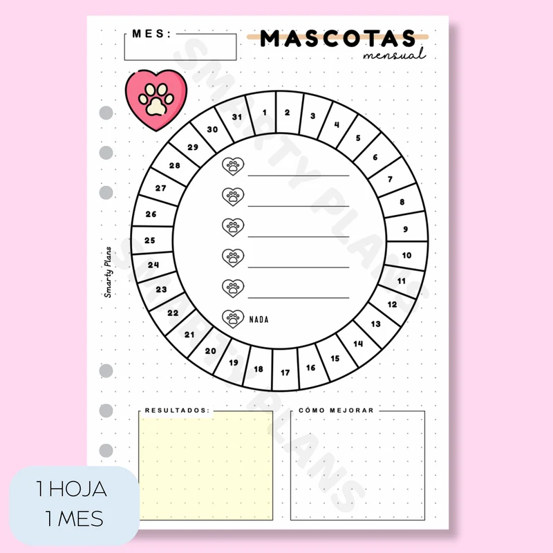Plantilla Mensual - Mascotas