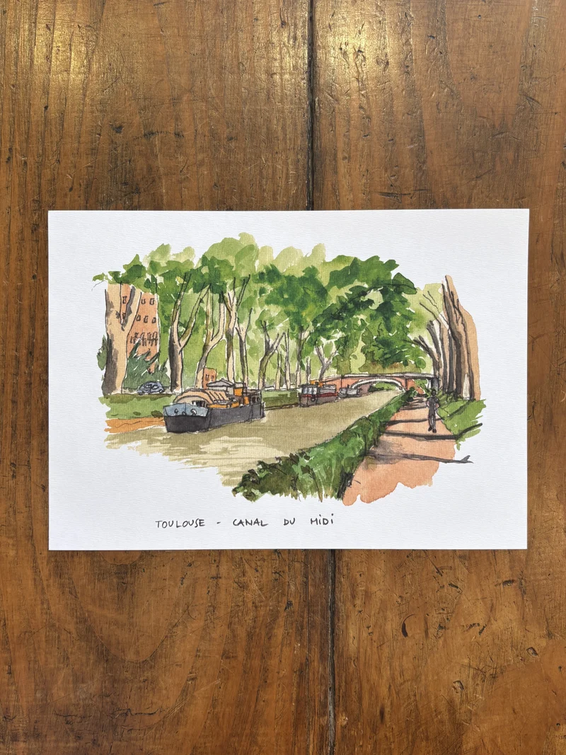 Canal Du Midi Vert - Affiche Toulouse
