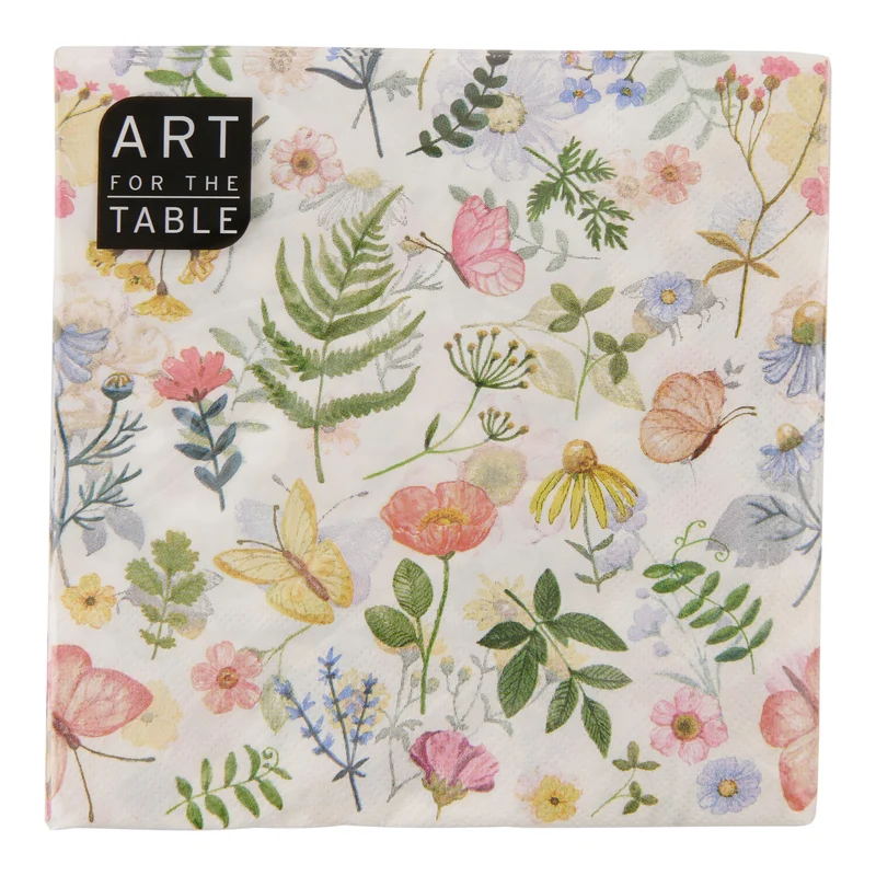 Art for the Table Summer Print Napkins, 20-Pack, Assorted