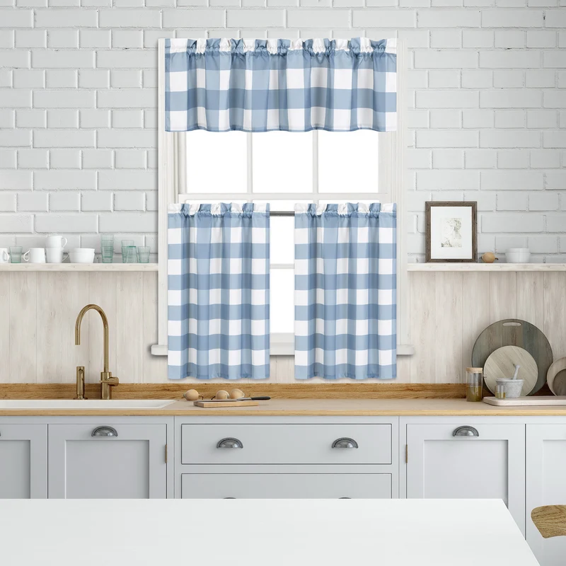 HomeStyles Printed Kitchen Curtain Set, 3 Piece