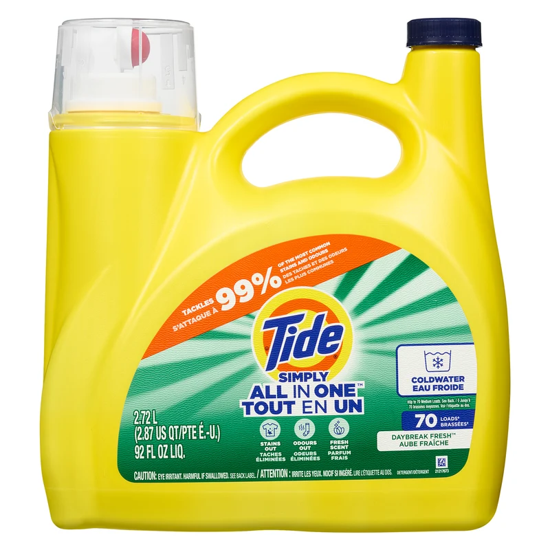 Tide Simple All in One Laundry Detergent, Daybreak Fresh, 2.72 L