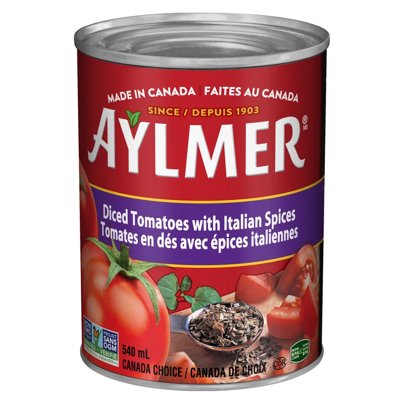 Aylmer Diced Tomatoes with Italian Spices, 540 ml
