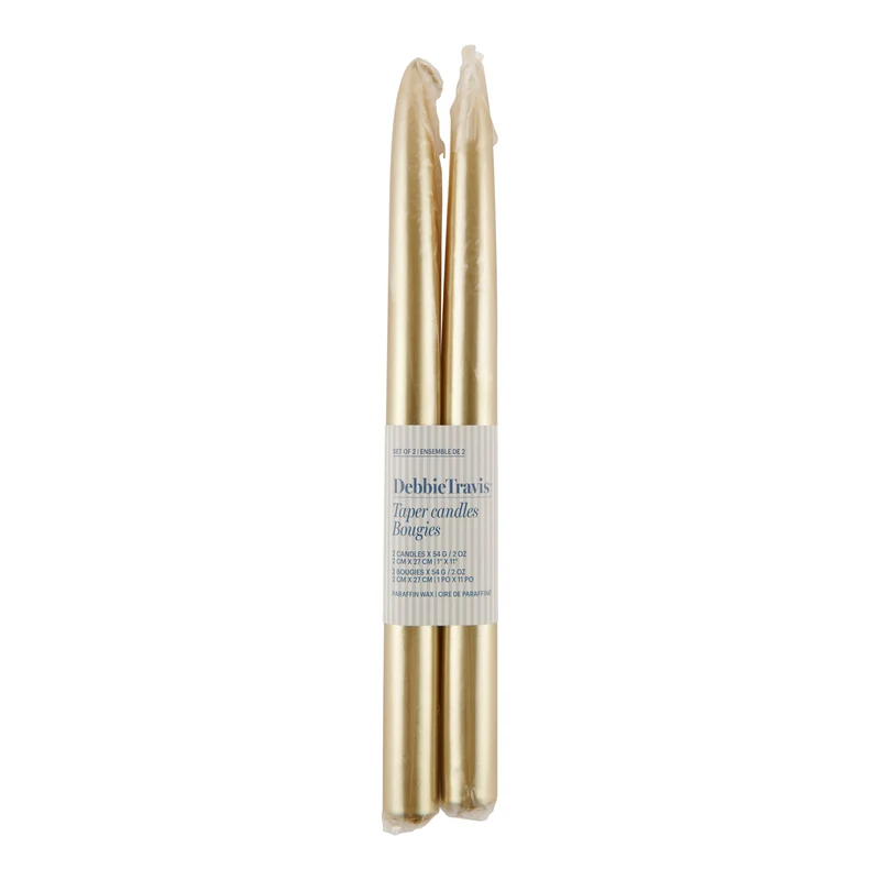 Debbie Travis® Tapered Candle Set, 11-in, 2 Pack