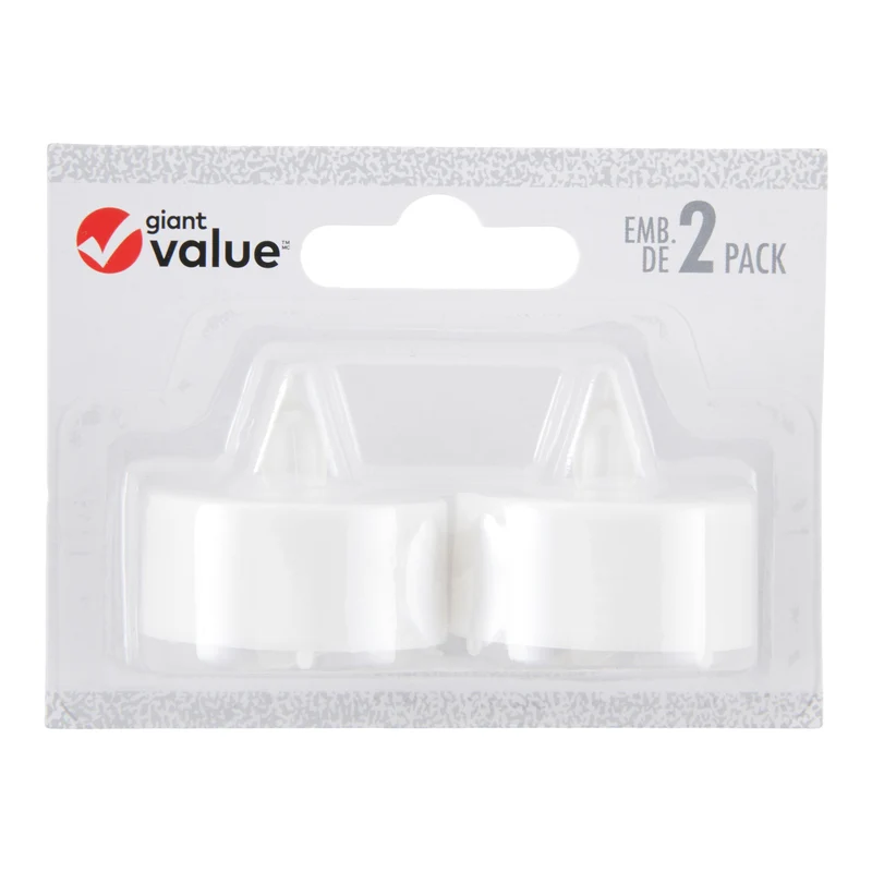 Giant Value White LED Tealights, 2-Pack