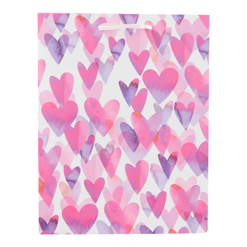 Valentine's Day Matte Heart Gift Bag - Medium
