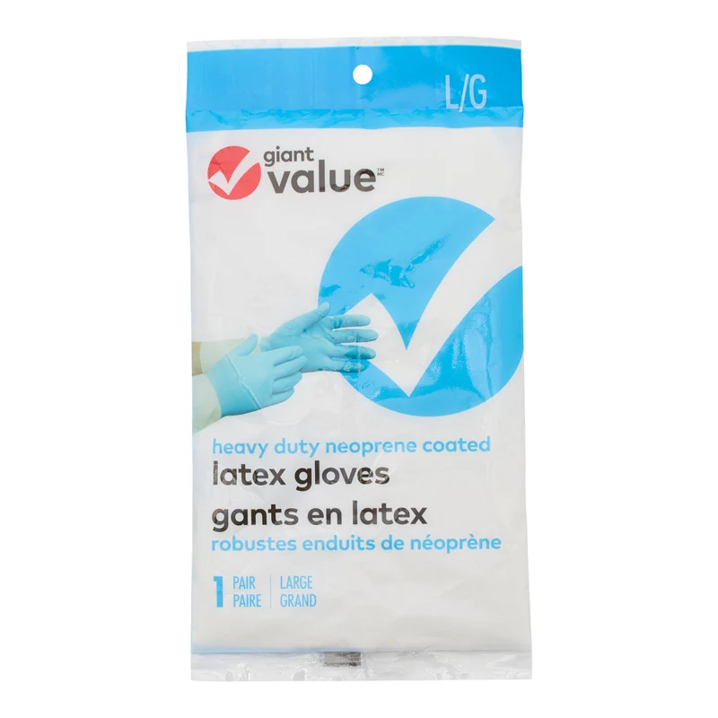 Giant Value Large Heavy Duty Neoprene Coated Latex Gloves