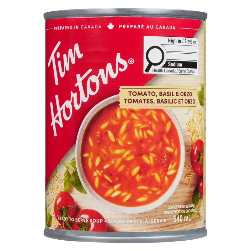 Tim Hortons Tomato, Basil and Orzo Soup, 540 ml