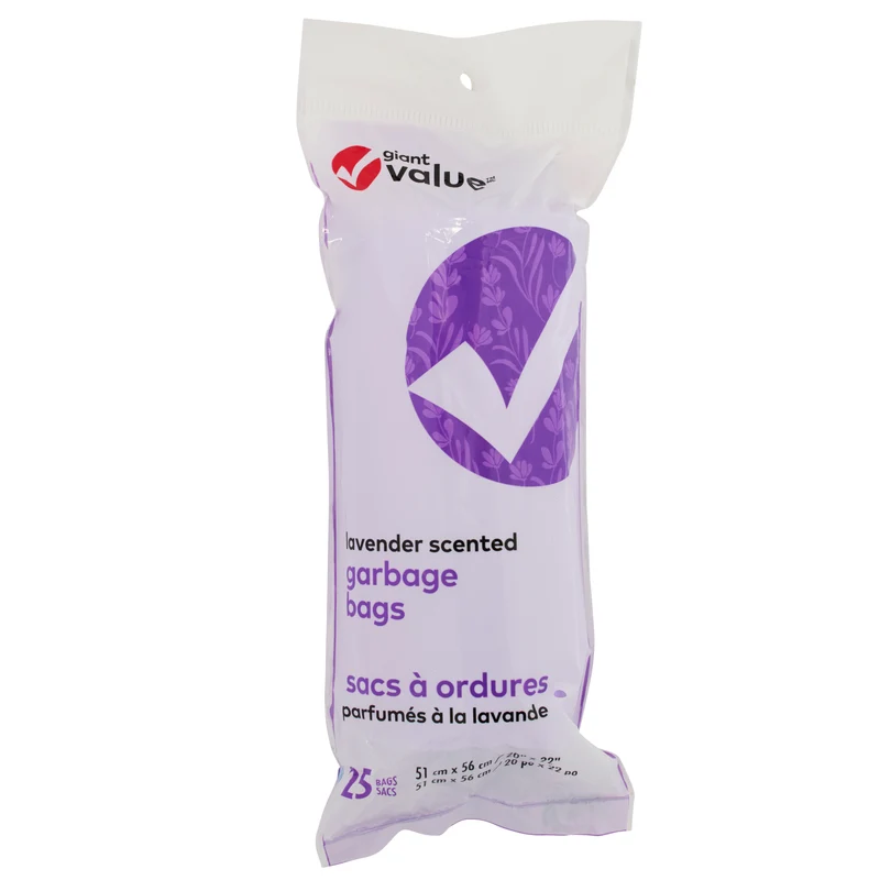 Giant Value Lavender Scented Garbage Bags, 25-Pack