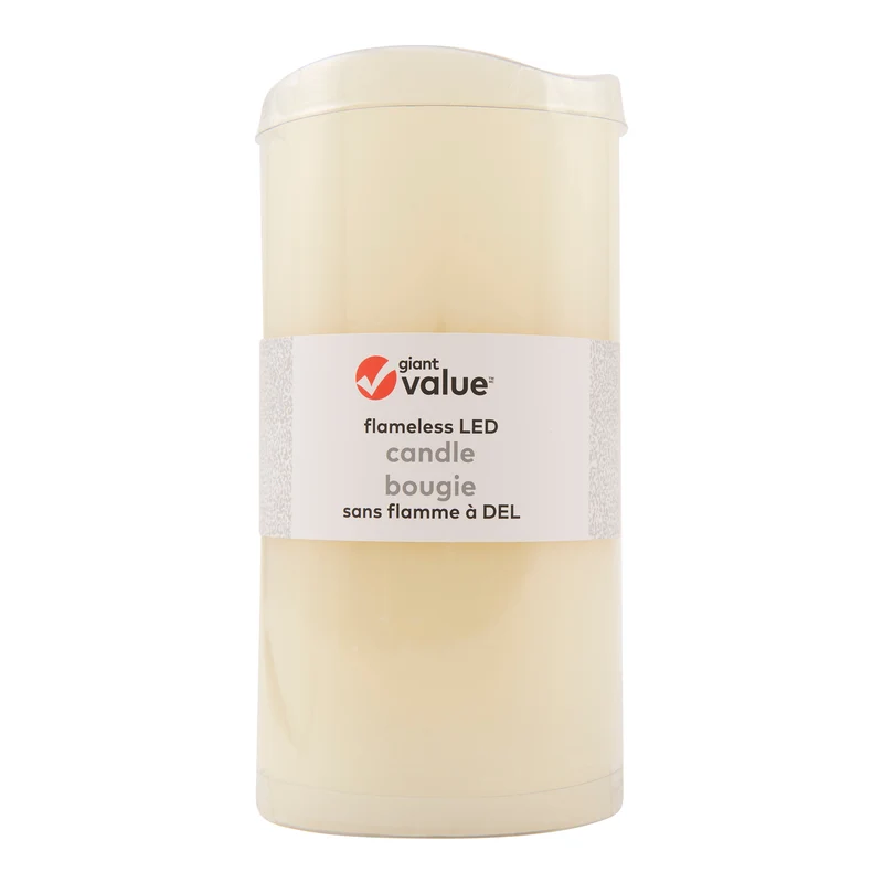 Giant Value Flameless Ivory LED Candle