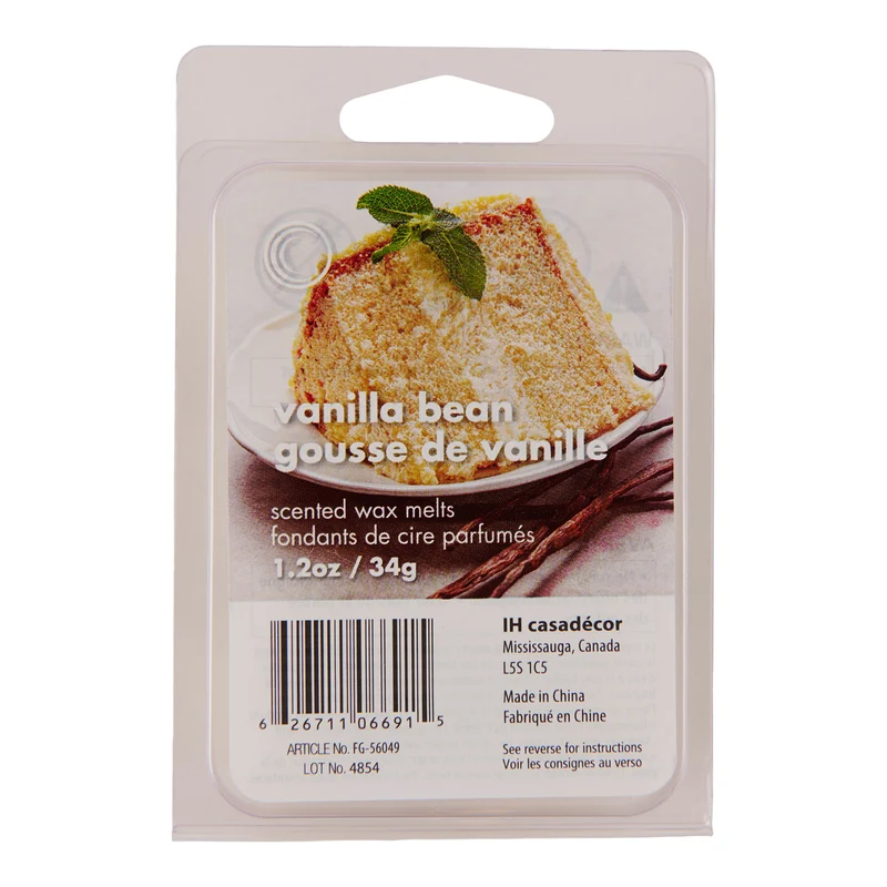 Vanilla Bean Scented Wax Melts, 6-Pack