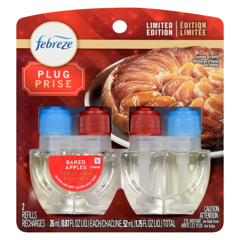 Febreze PLUG Air Freshener Refill, Baked Apples, 2-Pack