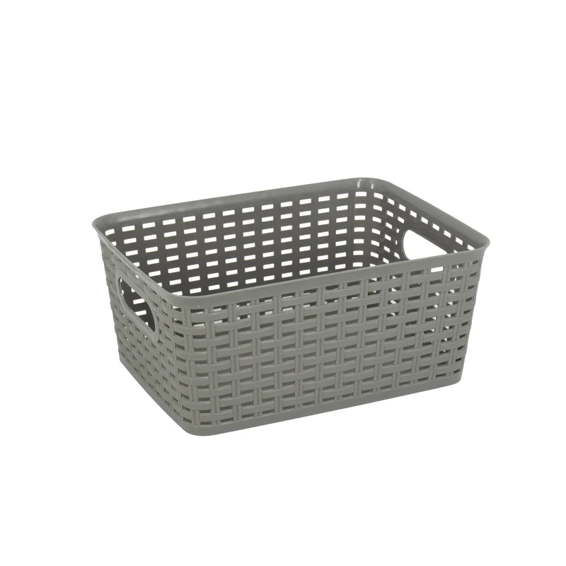 Giant Value Plastic Wicker Bin, Small