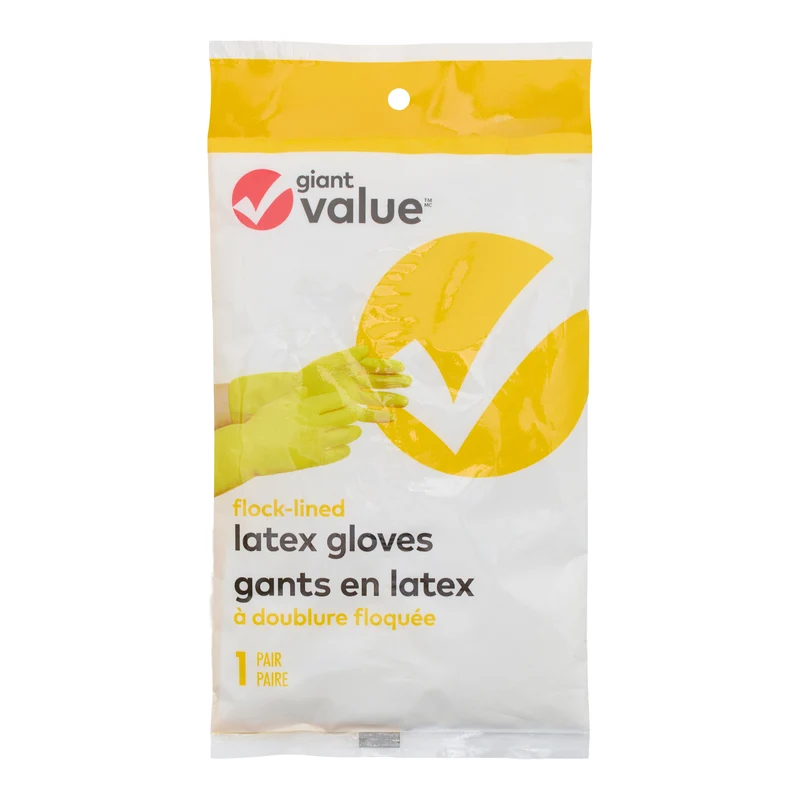 Giant Value Large Flock-Lined Latex Gloves