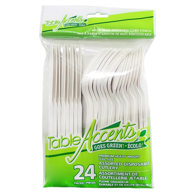 Table Accents Assorted Disposable Cutlery, 24-Pack