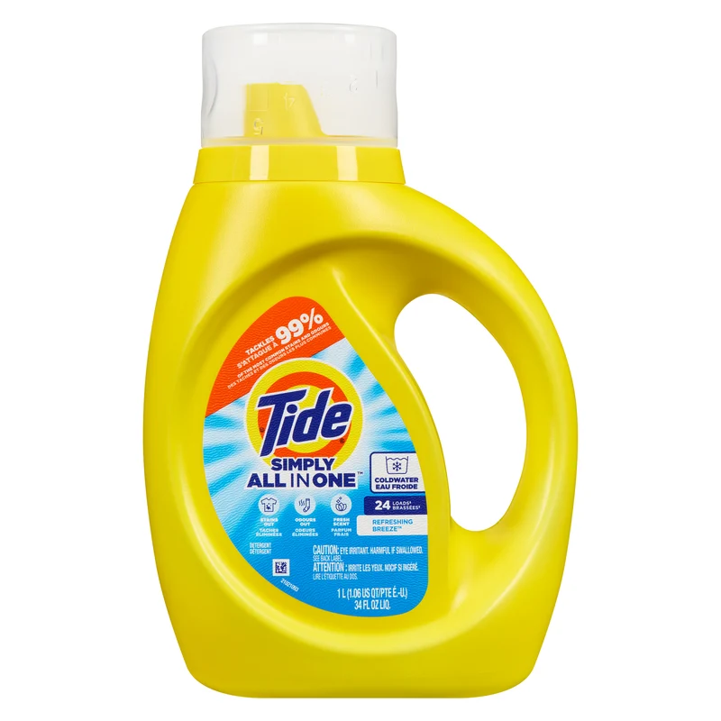 Tide Simply All in One Liquid Laundry Detergent Refreshing Breeze, 1 L
