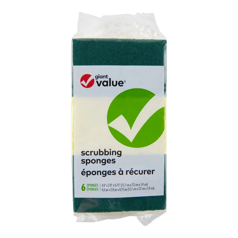 Giant Value Heavy Duty Scrubbing Sponges, 6-Pack